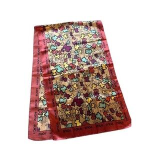 Tous Womens Multicolor Overall Print Teddy Bear Style Rectangle Scarf One Size